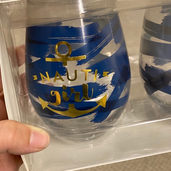 NEW! Wine Drink Glass Cup Set - Nauti Girl & Nauti Boy - Wedding Couple Gift - Picture 7 of 7